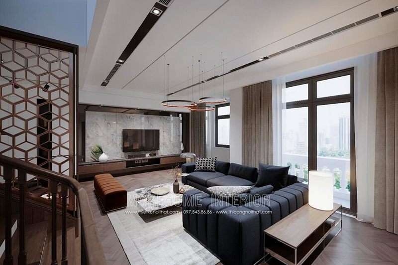 Mẫu thiết kế phòng khách biệt thự Vinhomes imperia Hải Phòng