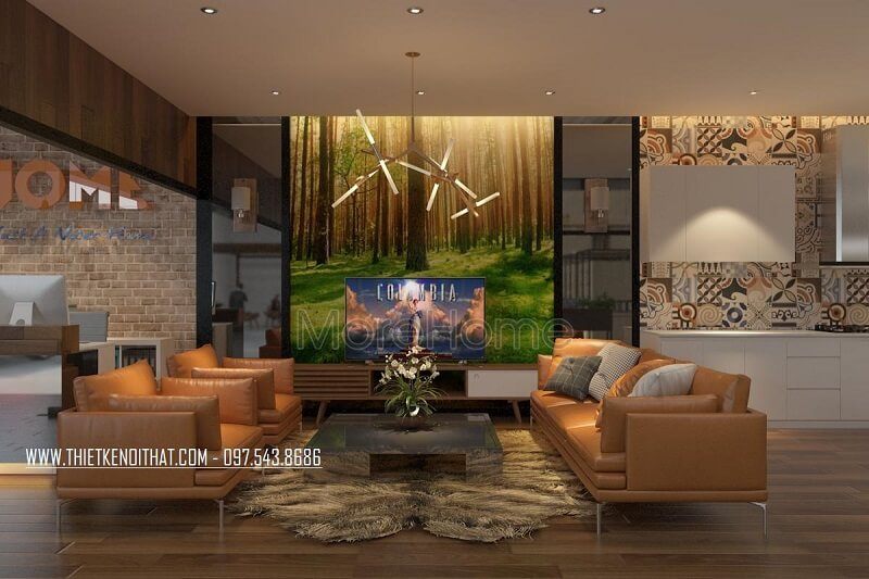 Mẫu thiết kế văn phòng tiếp khách đẹp với cách bố trí nội thất khoa học, tiện nghi