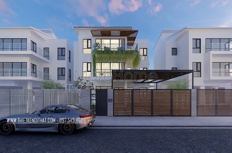 Thiết kế nhà 3 tầng hiện đại, đẹp, sang trọng tai biệt thự Xuân Phương Hà Nội.