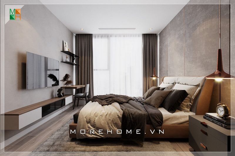 Mẫu kệ tivi phòng ngủ hiện đại và sang trọng tăng vẻ tiện nghi cho căn phòng ngủ hiện đại.