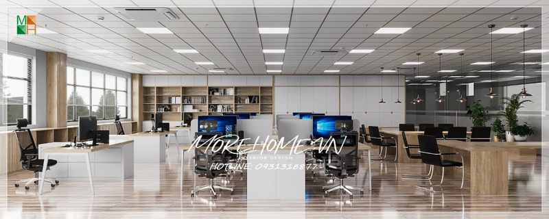 Thiết kế phòng làm việc ấn tượng góp phần tạo nên 1 không gian làm việc vui vẻ đầy với 1 chất lượng hiệu quả công việc cao.